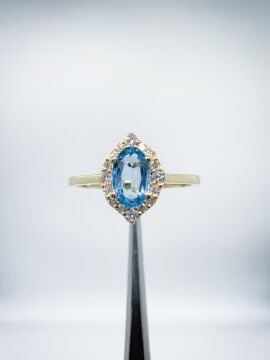 Pırlantalı Aquamarine Yüzük