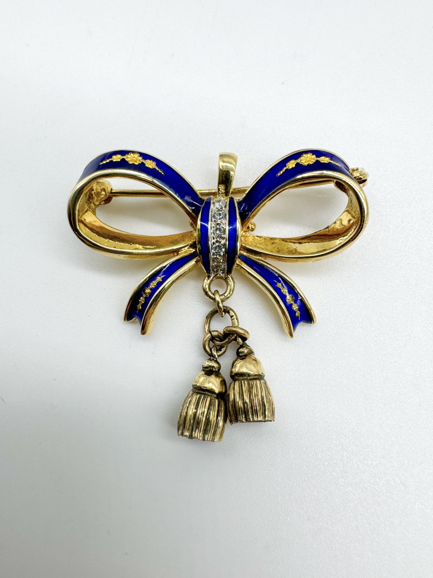 Ruban Pırlantalı Broş Kolye Ucu