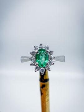 Pırlantalı Zümrüt Yüzük