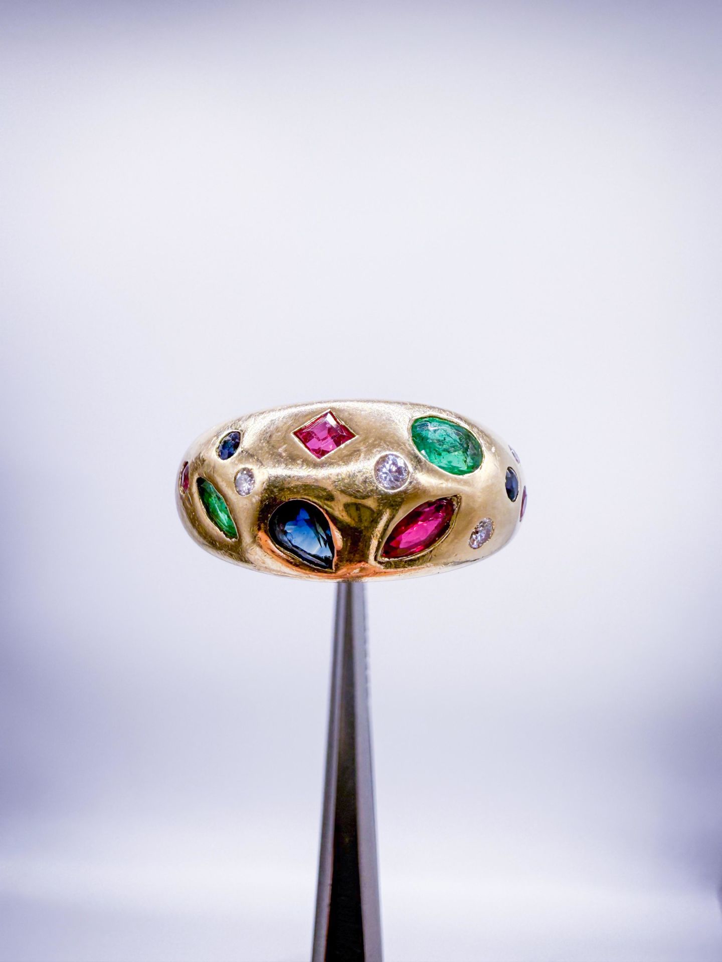 Pırlantalı Renkli Taşlı Yüzük