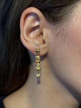 Cuore Renkli Taşlı Küpe