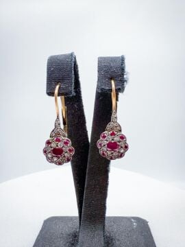 Pırlantalı Yakut Küpe