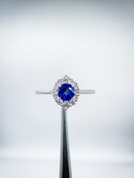 Pırlantalı Safir Yüzük