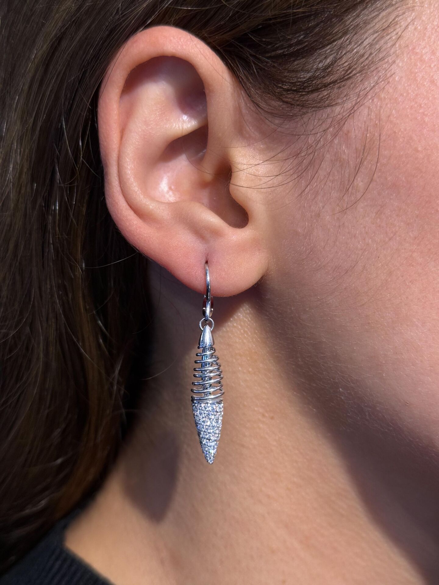 Spiral Pırlanta Küpe