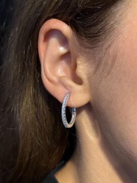 Pırlantalı Halka Küpe