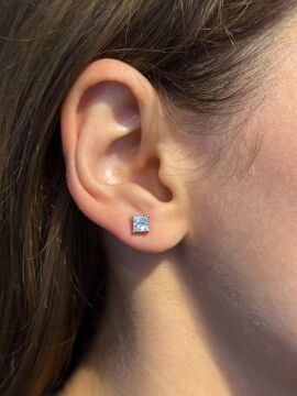 Sparkle Prenses Kesim Pırlanta Küpe