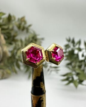 Magenta Turmalin Küpe