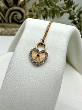 Locked Heart Pırlantalı Kolye