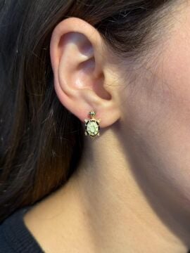 Zümrütlü Kaplumbağa Küpe