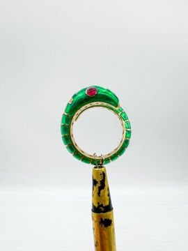 Yeşil Mineli Serpent Yüzük