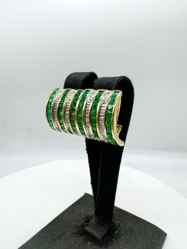 Bree Pırlantalı Zümrüt Küpe