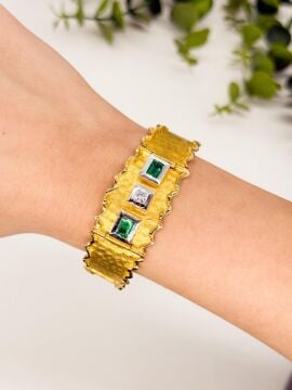 Missie Pırlantalı Zümrüt Bileklik