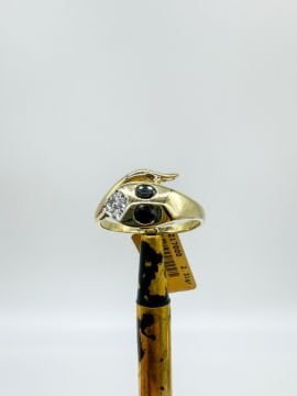 Snake Siyah Pırlantalı Yüzük