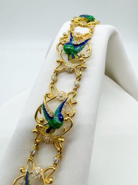 Birds Pırlanta ve Mineli Bileklik