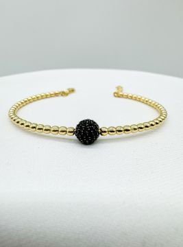 Tess Siyah Pırlantalı Bileklik