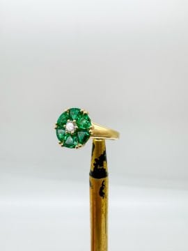 Elodie Pırlantalı Zümrüt Yüzük