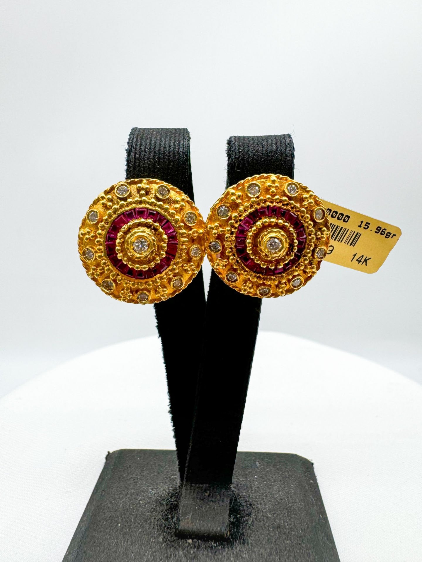 Pırlantalı Yakut Küpe