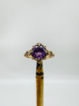 Pırlantalı Ametist Yüzük