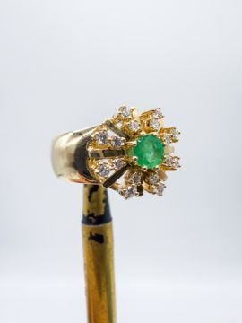 Pırlantalı Zümrüt Yüzük