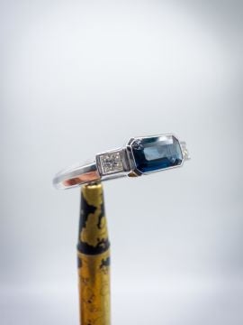 Pırlantalı Safir Yüzük