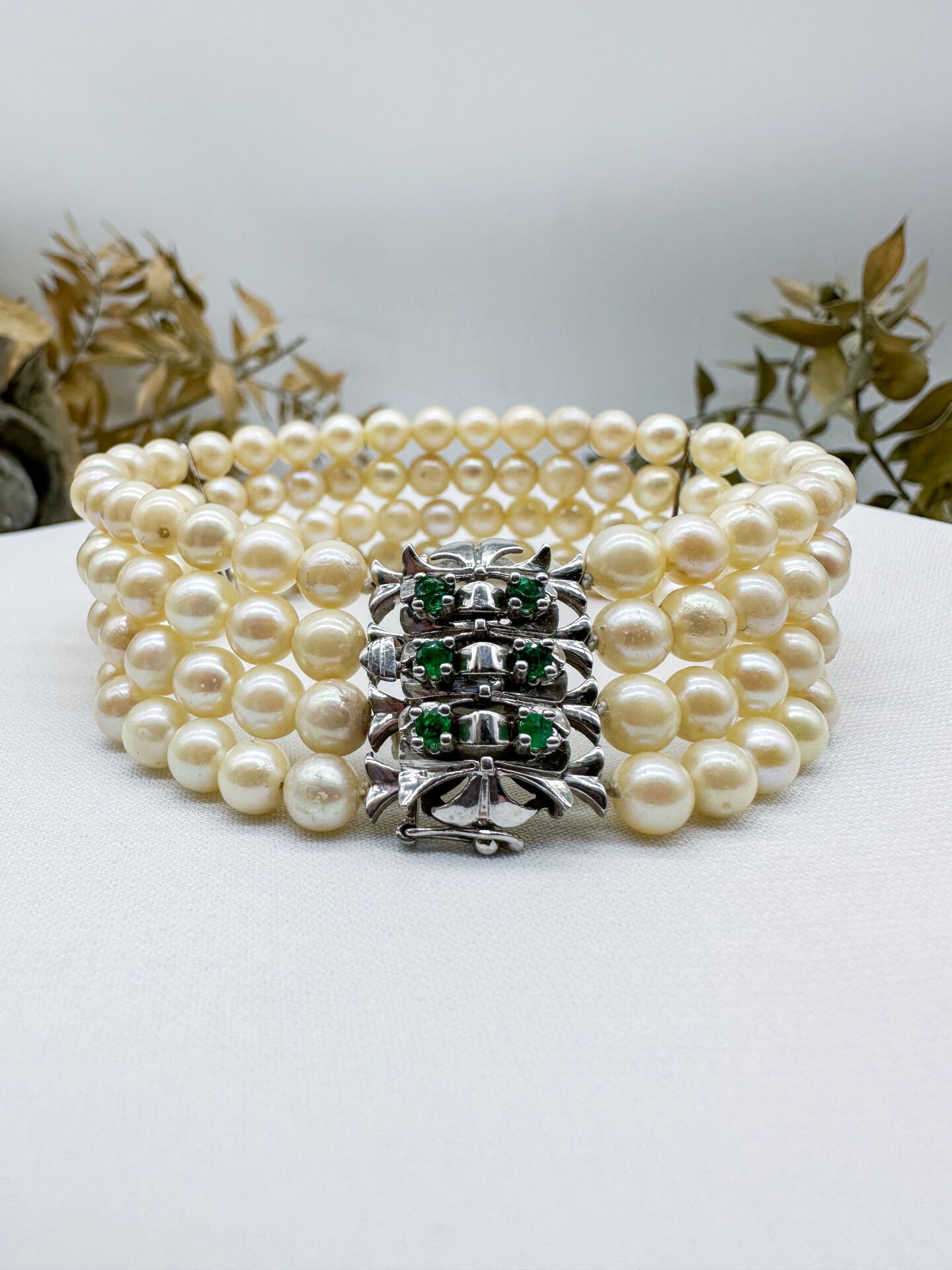 Zümrütlü İnci Tatum Bileklik