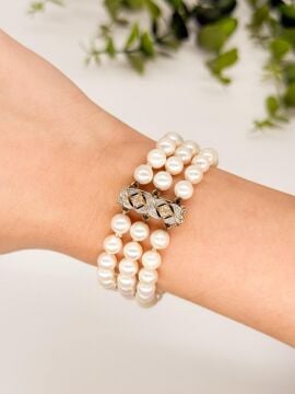 Yadira Pırlantalı İnci Bileklik