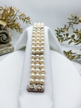 Yadira Pırlantalı İnci Bileklik