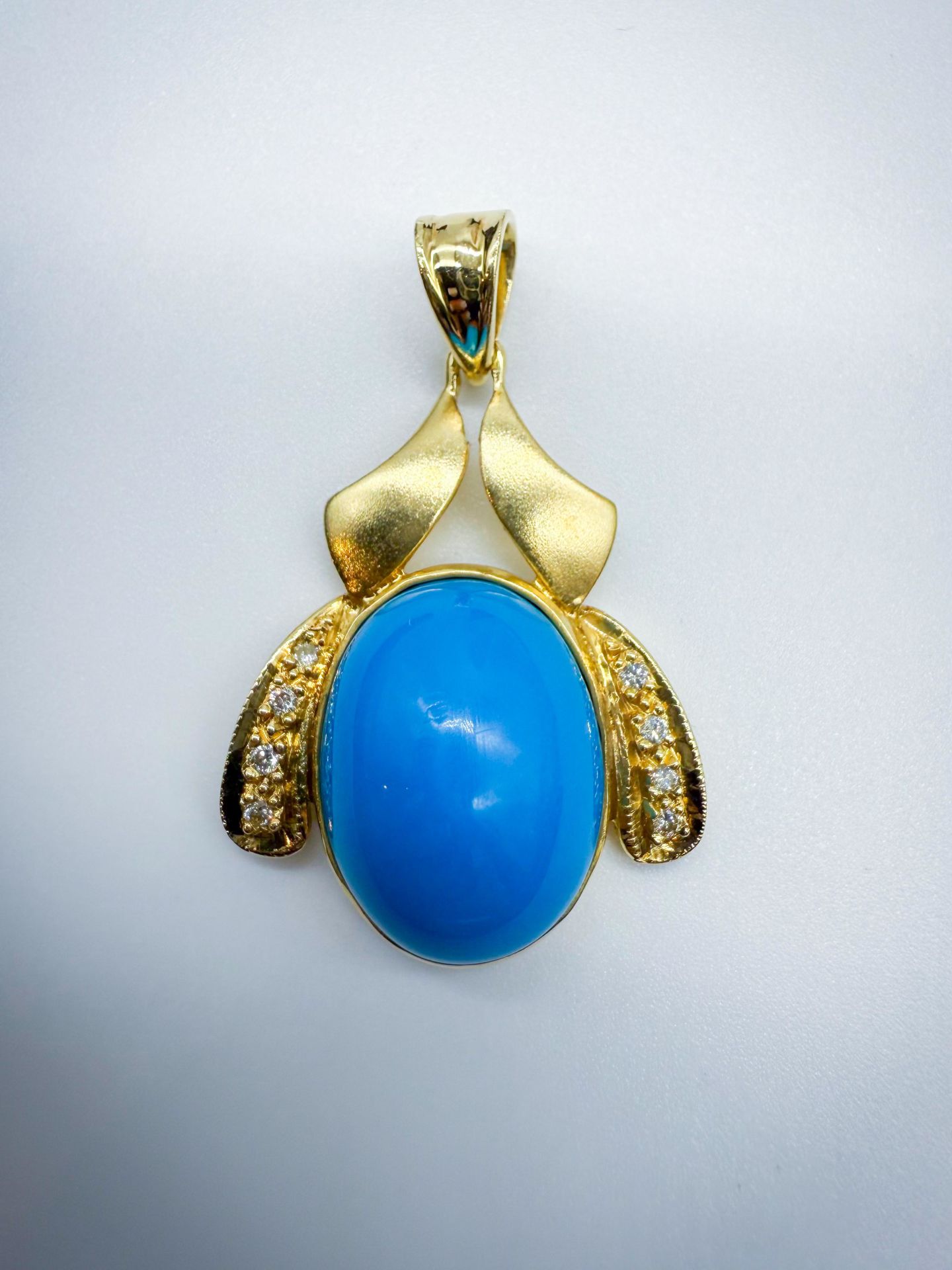 Pırlantalı Firuze Kolye Ucu