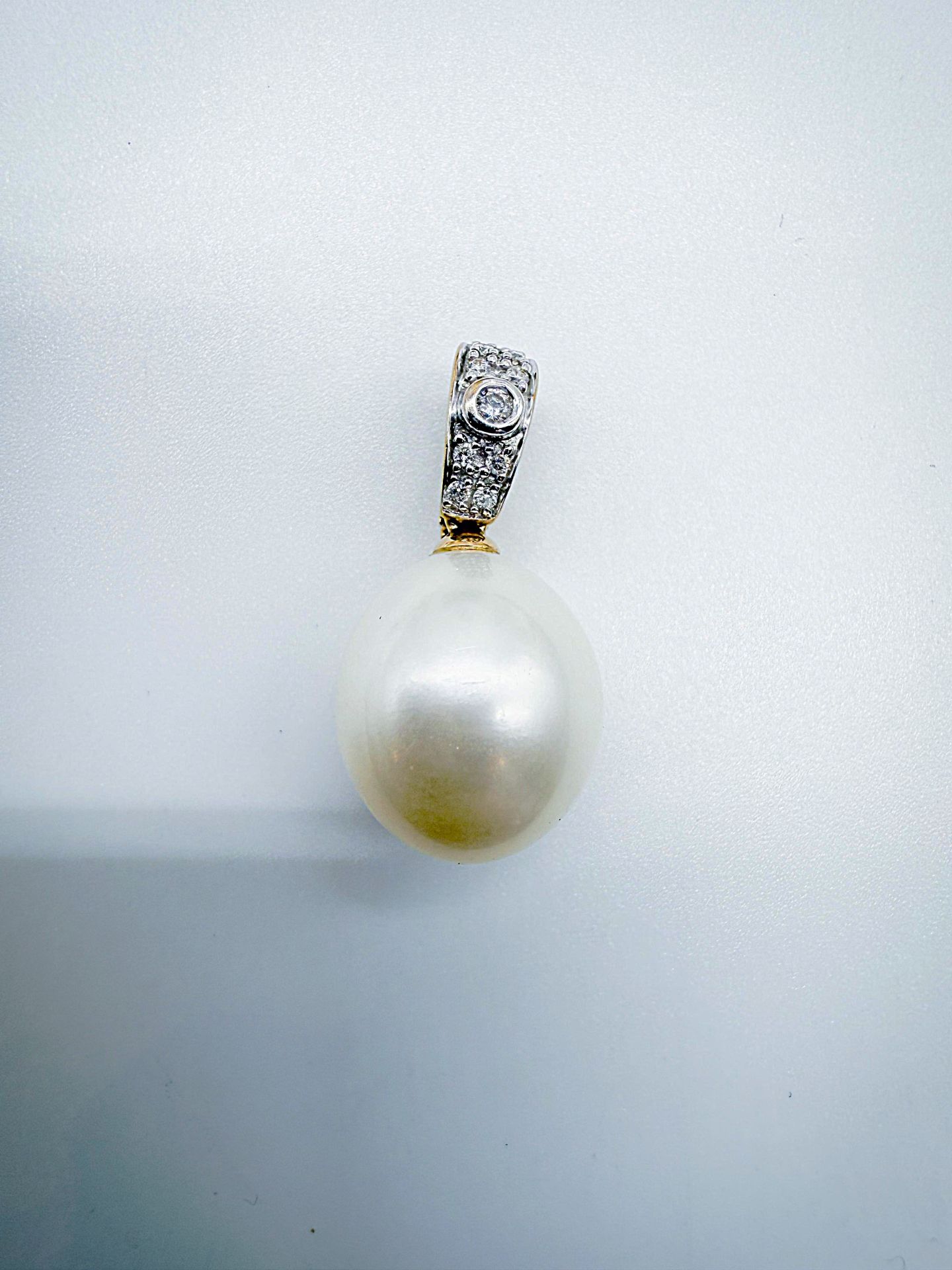 Pırlantalı İnci Kolye Ucu