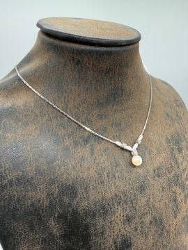 Pırlantalı İnci Kolye