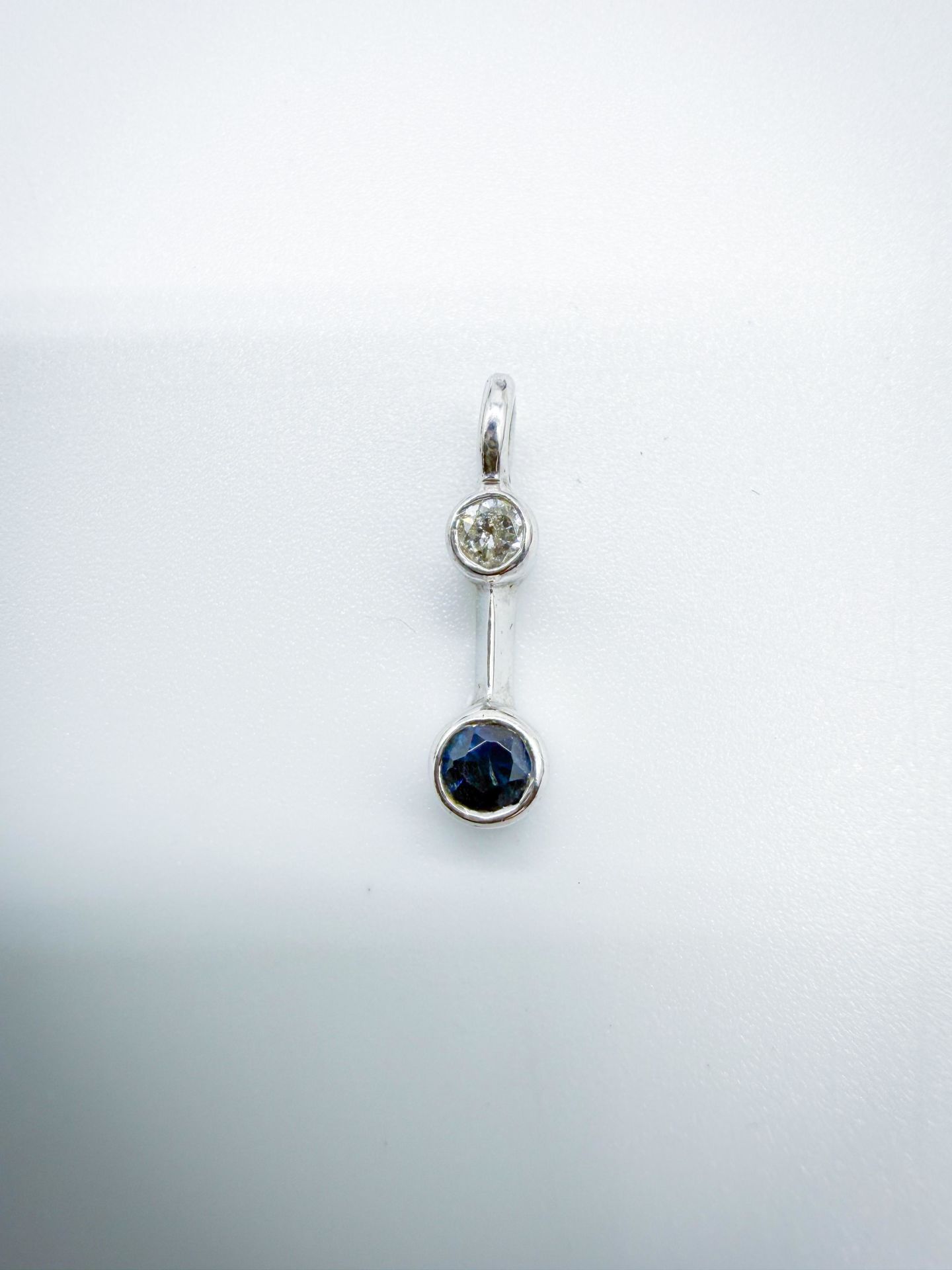 Pırlantalı Safir Kolye Ucu