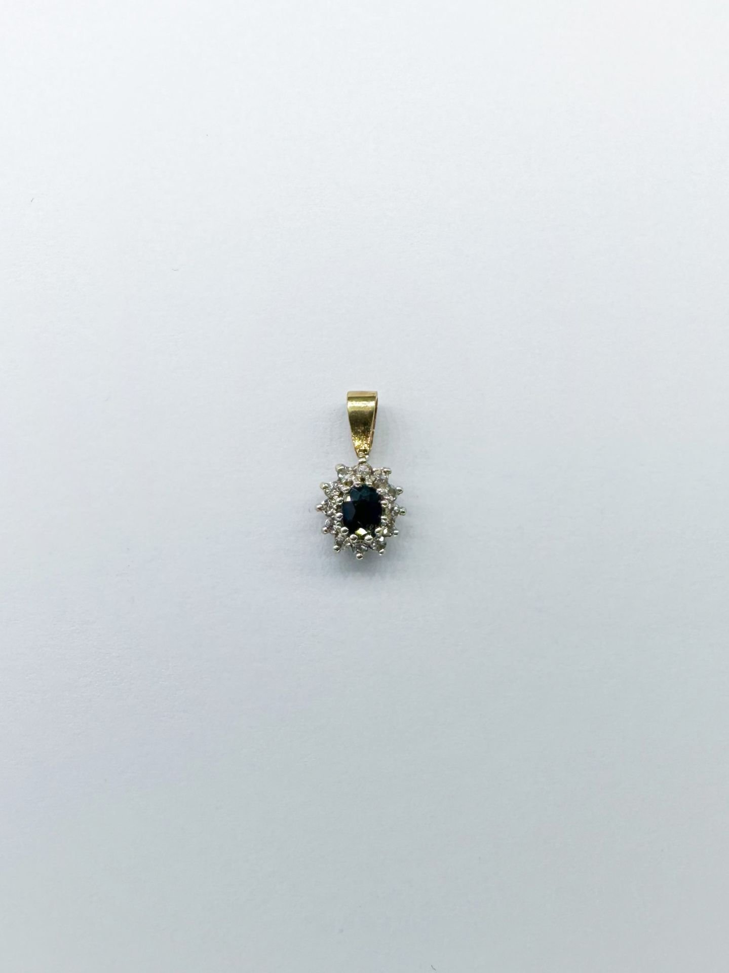 Safir ve Pırlantalı Kolye Ucu