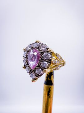 Aurora Pırlantalı Pink Safir Yüzük