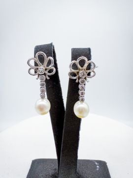 Pırlantalı İnci Küpe