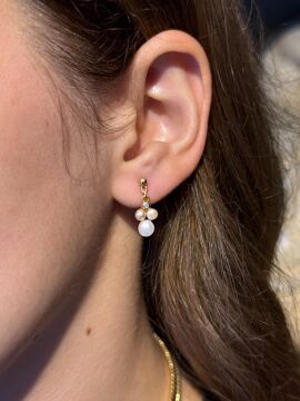 Pırlantalı İnci Küpe