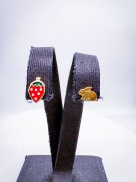 Tavşan ve Çilek Küpe