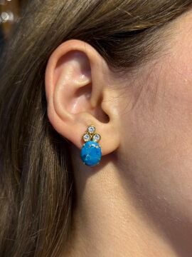 Firuze ve Pırlantalı Küpe