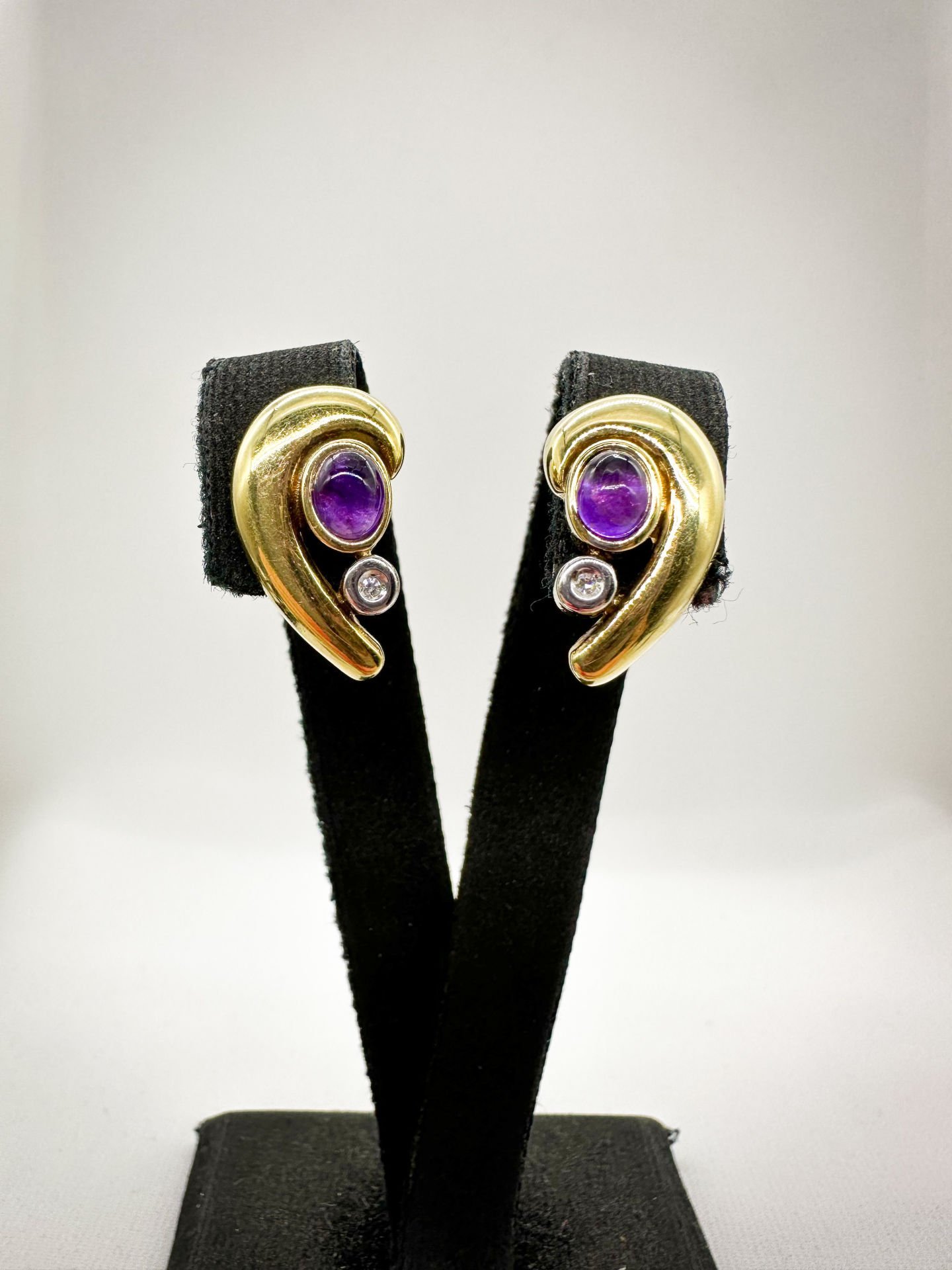 Ametist ve Pırlantalı Küpe