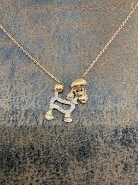 Pırlantalı Köpek Kolye