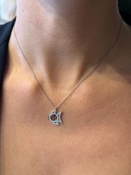 Pırlantalı Balık Kolye