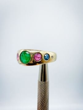 Pırlantalı Renkli Taş Yüzük