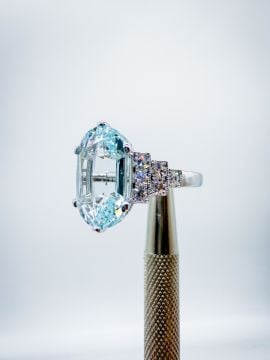 Pırlantalı Aquamarine Yüzük