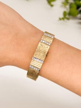 Pırlantalı Altın Saat Bileklik