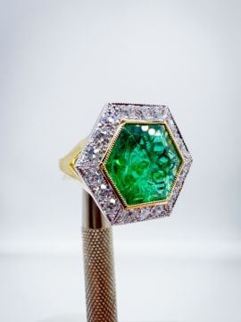 Cadillac Pırlantalı Zümrüt Yüzük