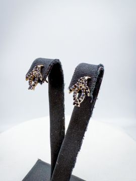 Siyah Pırlantalı Penguen Küpe