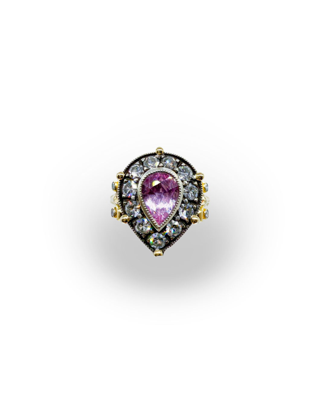 Pırlantalı Pembe Safir Yüzük