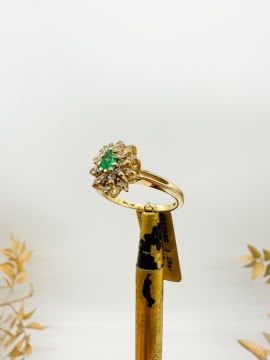 Zümrüt ve Pırlantalı Yüzük